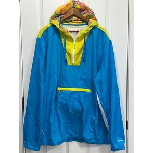 Chubbies Mens Packable Windbreaker Jacket Blue Yellow Tropical Floral XXL Anorak